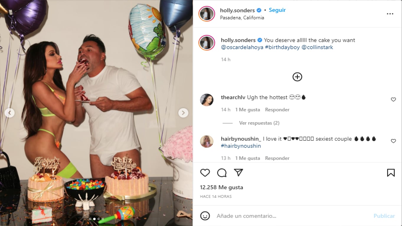 Óscar de la Hoya y Holly Sonders, cumpleaños