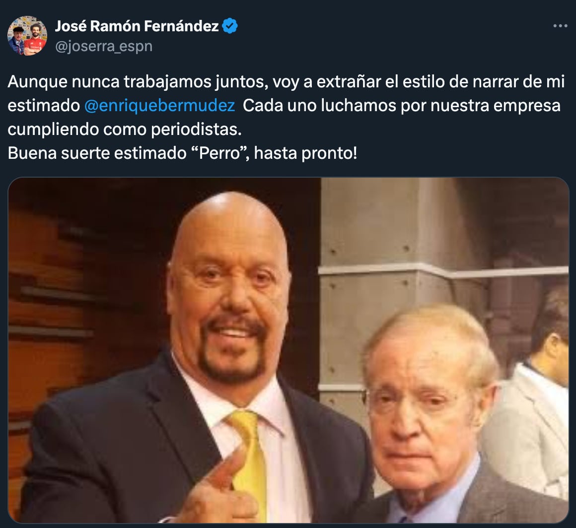 José Ramón Fernández reacciona a la salida del Perro Bermúdez de Televisa