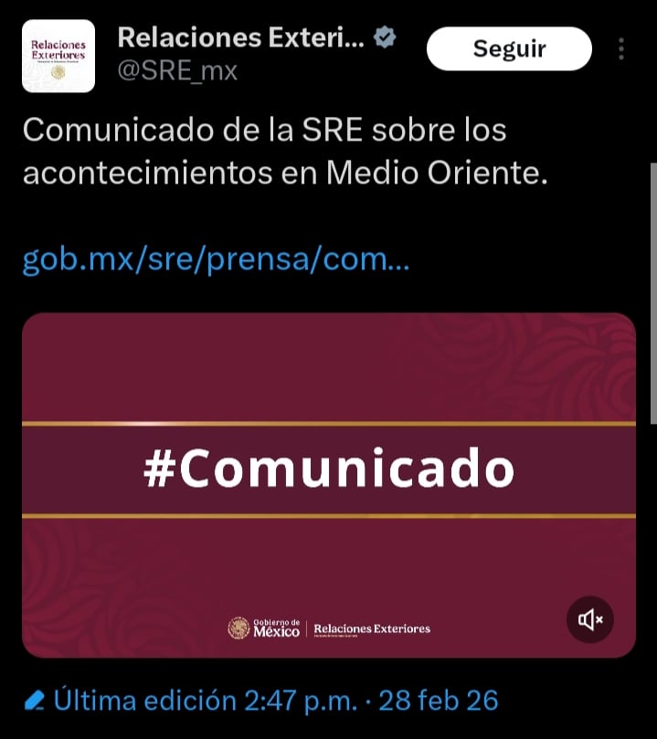 México reacciona a ataque en Irán