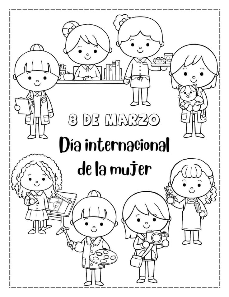 Dibujos del 8 de marzo para colorear por el Día Internacional de la Mujer