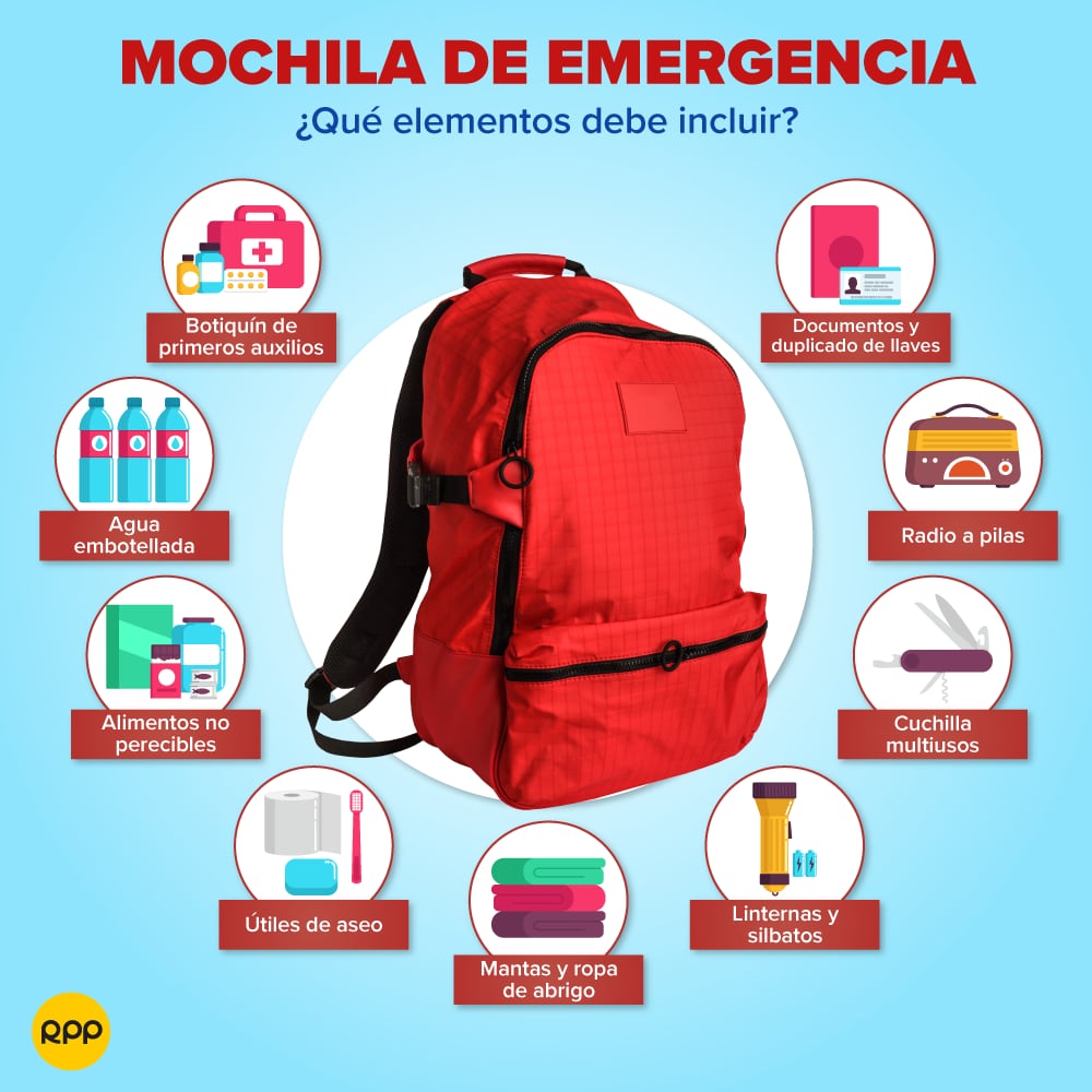Mochila de emergencia Simulacro Nacional 2022