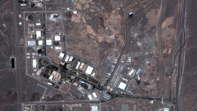 Ubicación de Natanz y otras bases nucleares de Irán