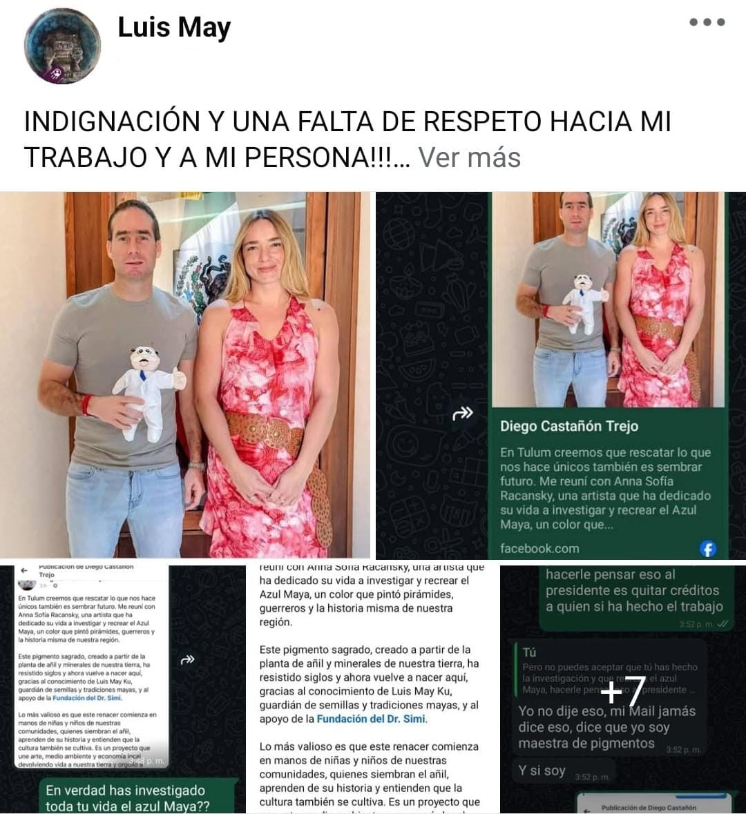 Azul Maya, el color que confrontó a Luis May y Anna Sofía Racansky