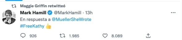 Mark Hamill apoya a Kathy Griffin