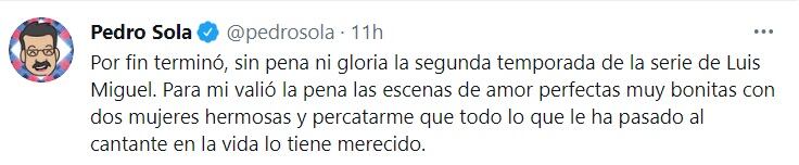 Pedro Sola sobre 'Luis Miguel, la serie'