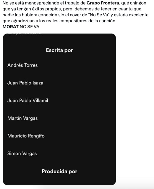 Memes funan a Grupo Frontera por no dar créditos a Morat al ganar en los Latin American Awards