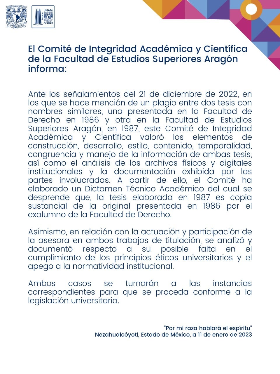 Yasmín Esquivel plagió su tesis de licenciatura, confirma FES Aragón