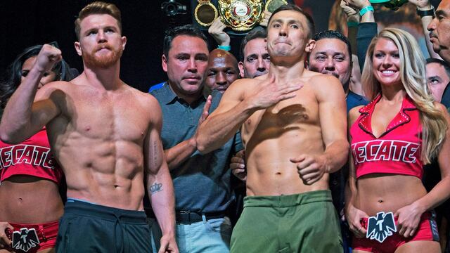 ‘Canelo’ y ‘GGG’ previo a su primer combate.