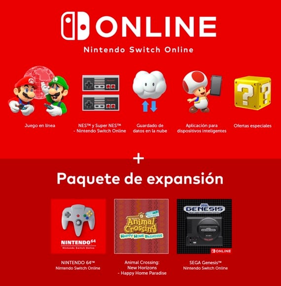 Nintendo Switch Online + Paquete de Expansión