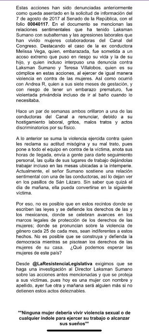 Denuncian a Laksman Sumano Arias, director de información del Canal del Congreso, por acoso y hostigamiento sexual