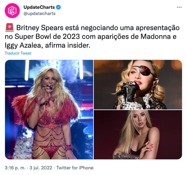 Britney Spears en el Super Bowl 2023