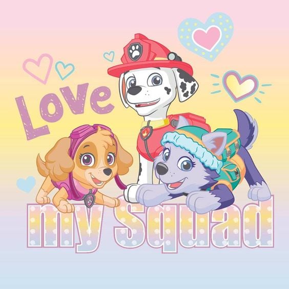 Carta Paw Patrol para San Valentín