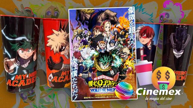 Vasos coleccionables de My Hero Academia. You're Next de Cinemex