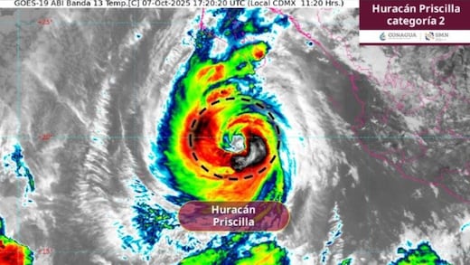 Huracán Priscilla: Trayectoria y categoría hoy 7 de octubre