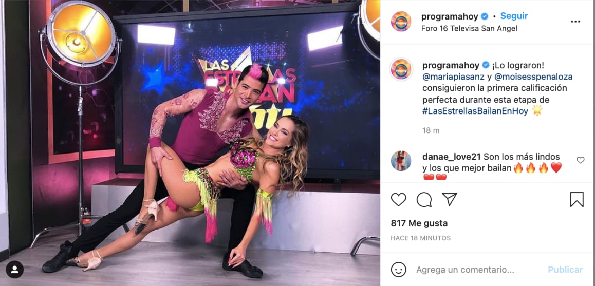 Moises Peñaloza y Pia Sanz obtiene calificación perfecta en Las Estrellas bailan en Hoy