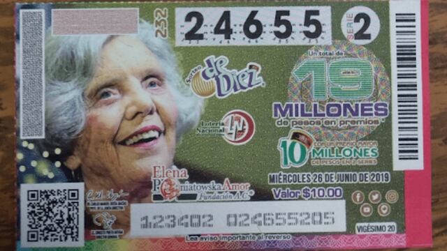 Boleto conmemorativo Elena Poniatowska.