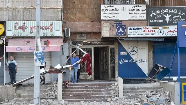 Daños causados por un bombardeo israelíes en el área de Cola en Beirut, este 30 de septiembre.