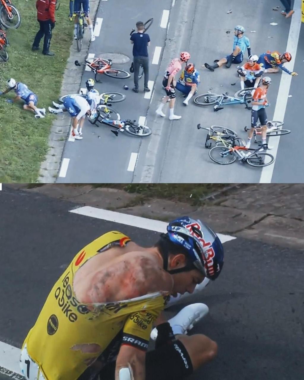 Caída de Wout van Aert
