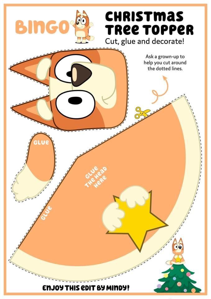 Estrella para árbol de Navidad de Bluey