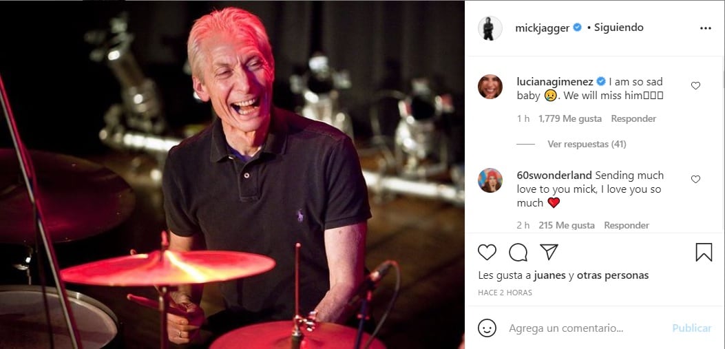 Mick Jagger se despide de Charlie Watts