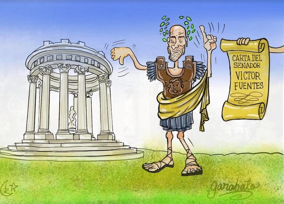 Cartón de Garabato para Plácido Garza