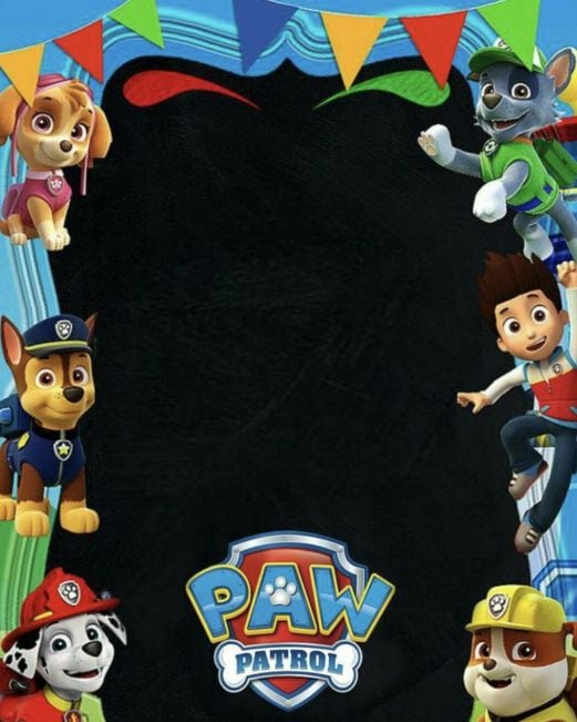 Tarjeta de Paw Patrol de graduación negra