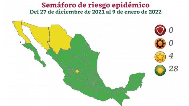 Semáforo Covid-19 del 27 de diciembre