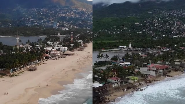 Playa Pie de la Cuesta desaparece y sube la marea en Acapulco