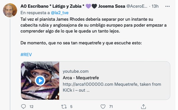 El pianista James Rhodes hace enojar a los fans del reguetón