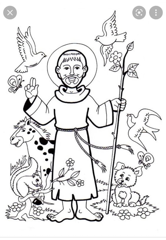 Dibujos de San Francisco de Asís para colorear