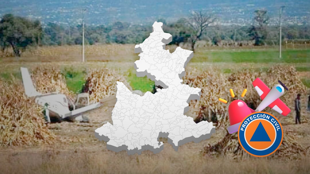 Caída de aeronave en Huejotzingo moviliza a Protección Civil de Puebla