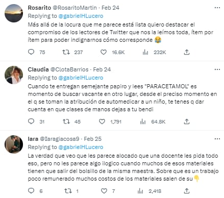 Reacciones a la lista de útiles de kínder que pedía desde pinturas hasta un colchón