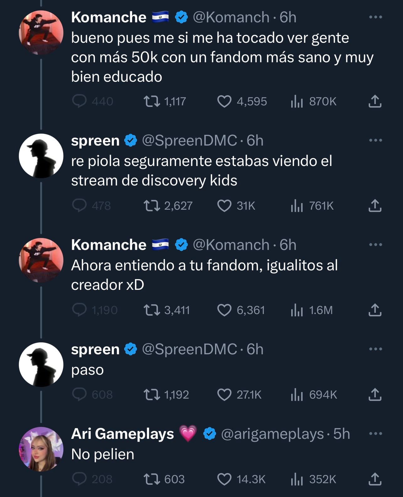Así fue la pelea entre Komanche y Spreen que Ari Gameplays ya paró