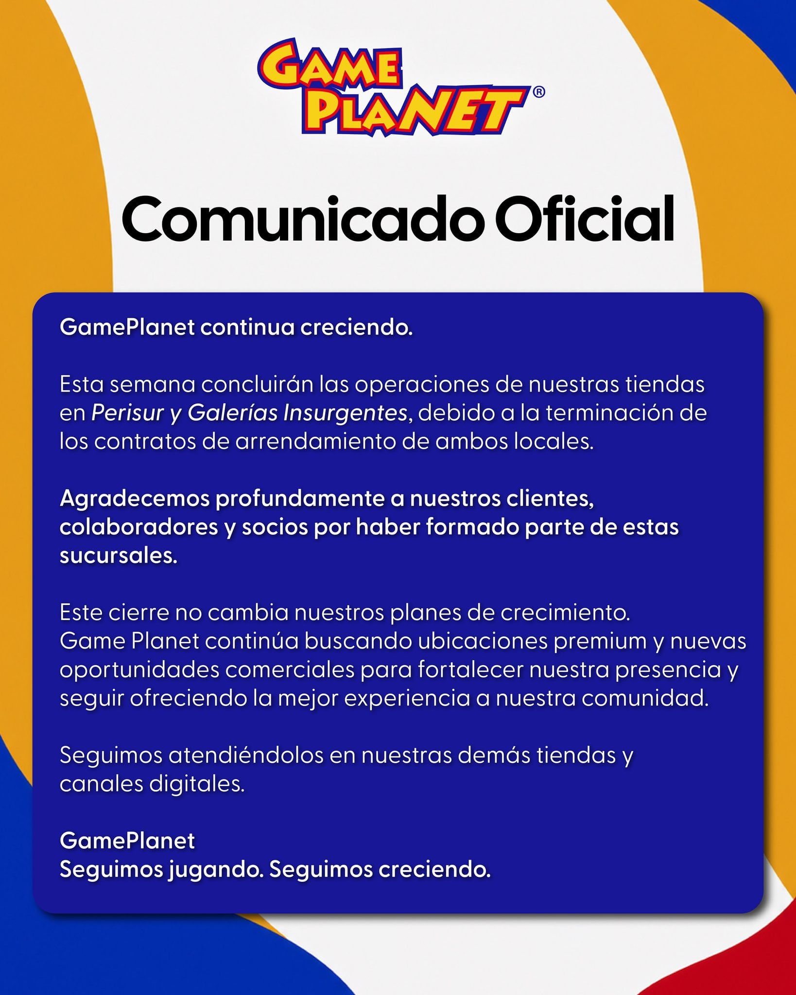 Comunicado de GamePlanet.