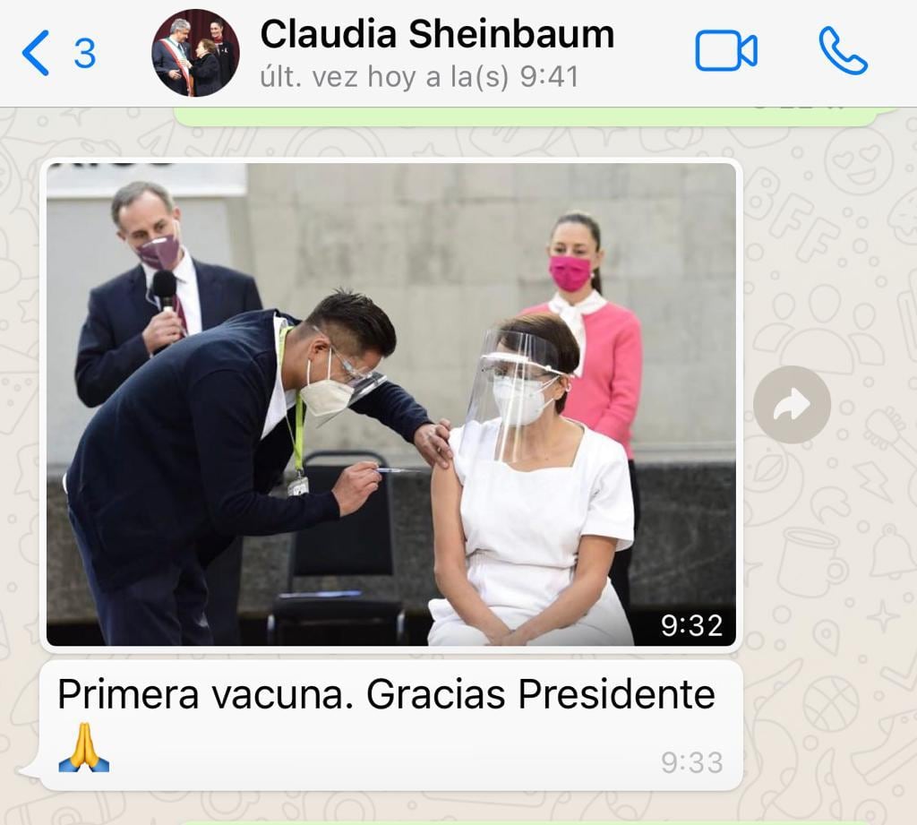 Mensaje sobre vacuna
