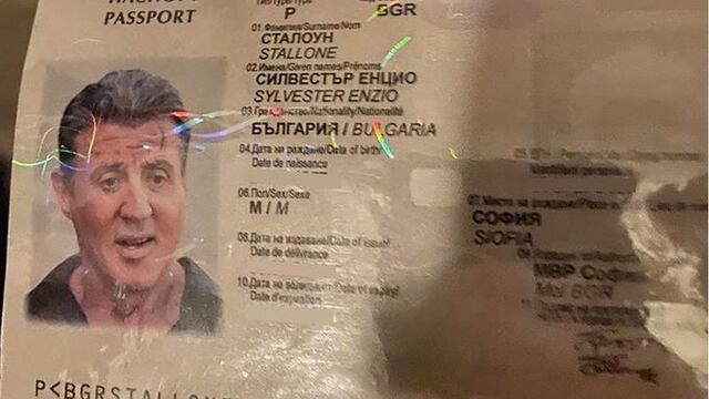 Pasaporte falso Sylvester Stallone