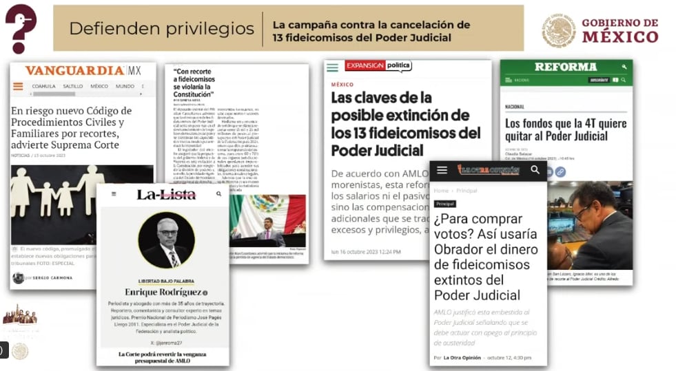 Mentiras con respecto a fideicomisos y presupuesto del Poder Judicial de la Federación