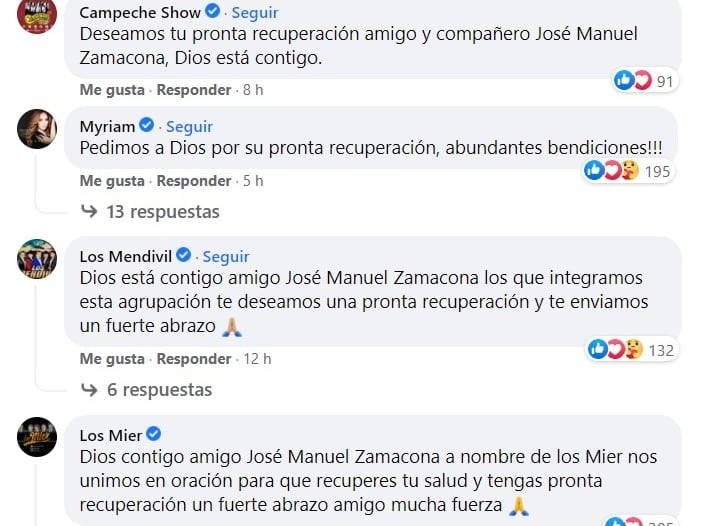 Famosos desean recuperación de José Manuel Zamacona