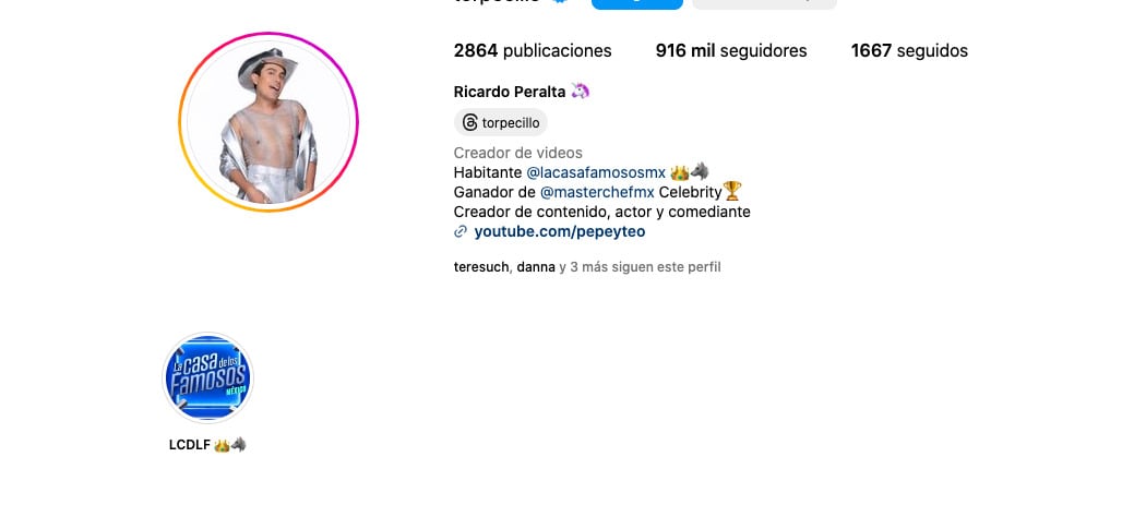 Ricardo Peralta pierde el millón de seguidores en Instagram tras atacar a Arath de la Torre en La Casa de los Famosos México 2024