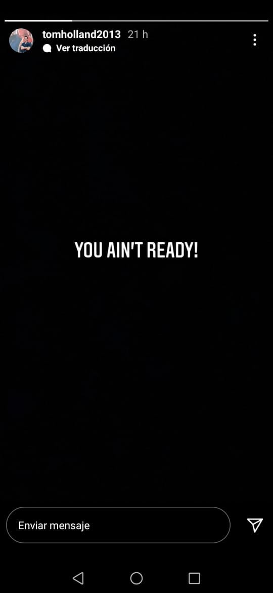 Historia de Instagram de Tom Holland