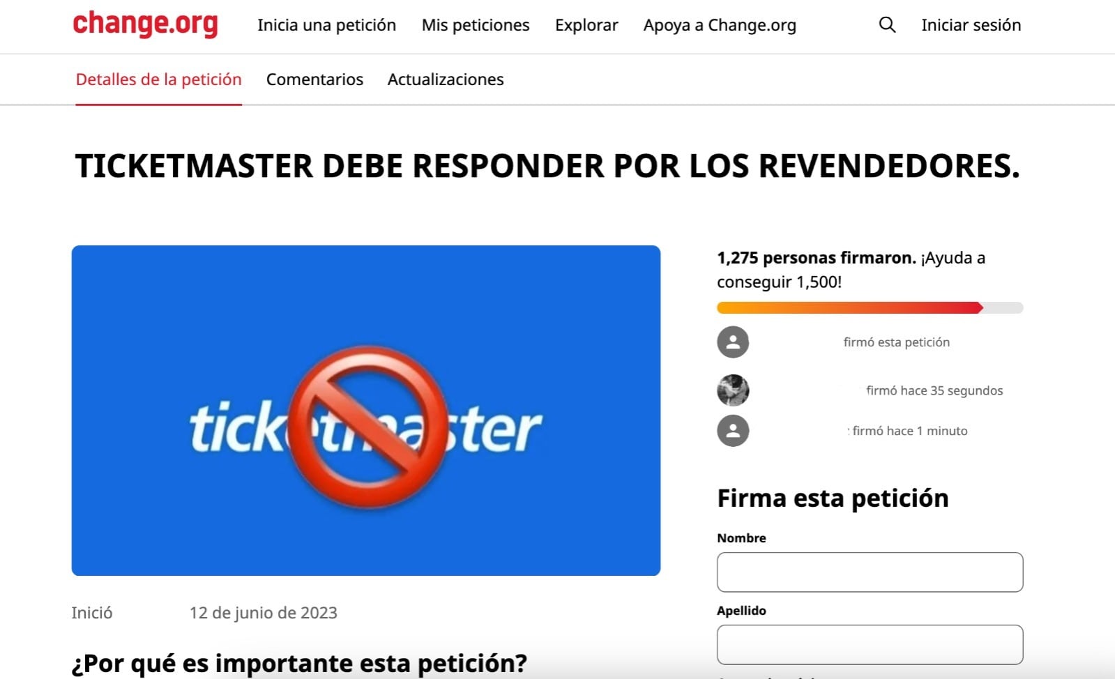 Fans crean petición contra Ticketmaster y revendedores por códigos de Taylor Swift