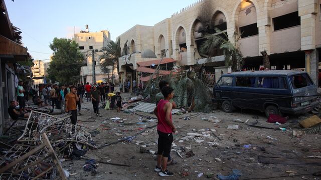 Escuela bombardeada por Israel en la Franja de Gaza