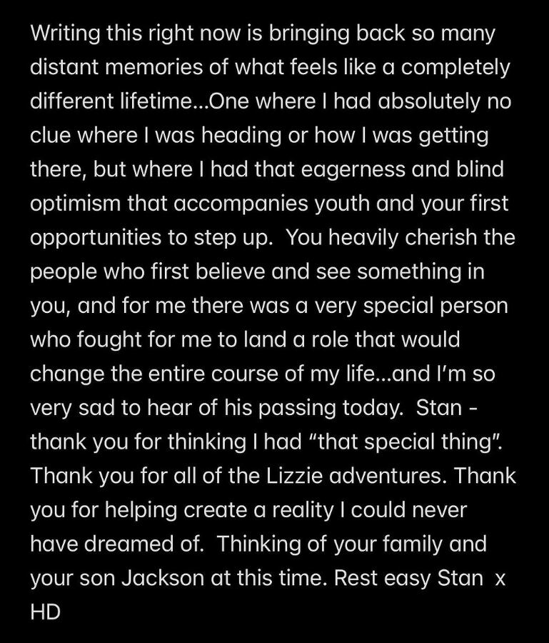 Hilary Duff comparte emotivo mensaje tras la muerte de Stan Rogow, productor de Lizzie McGuire
