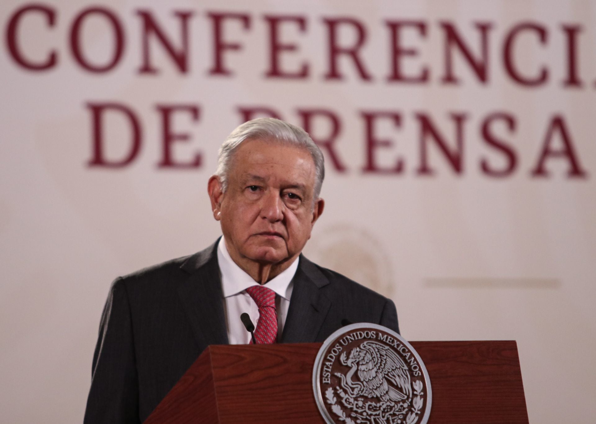 Andrés Manuel López Obrador presidente de México, durante conferencia de prensa en Palacio Nacional