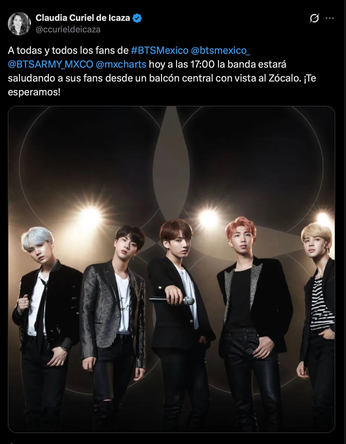BTS saludará a sus fans desde el balcón de Palacio Nacional