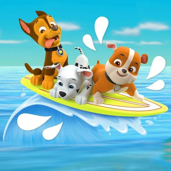 Dibujos de Paw Patrol en la playa de vacaciones