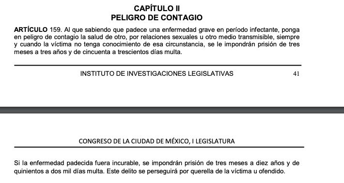 Artículo 159 derogado del Código Penal CDMX