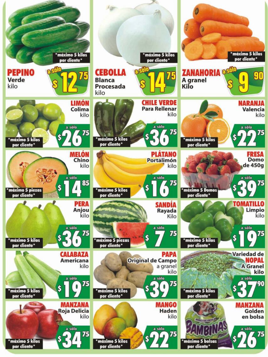 Ofertas en Frutas y Verduras de Casa Ley