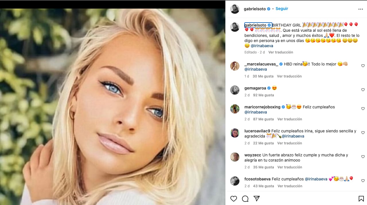 Gabriel Soto fue un poco frío con Irina Baeva en su felicitación de cumpleaños