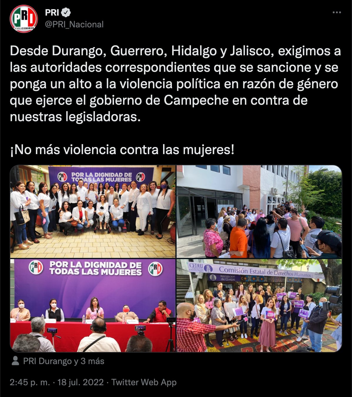 Diputadas del PRI denuncian a Layda Sansores